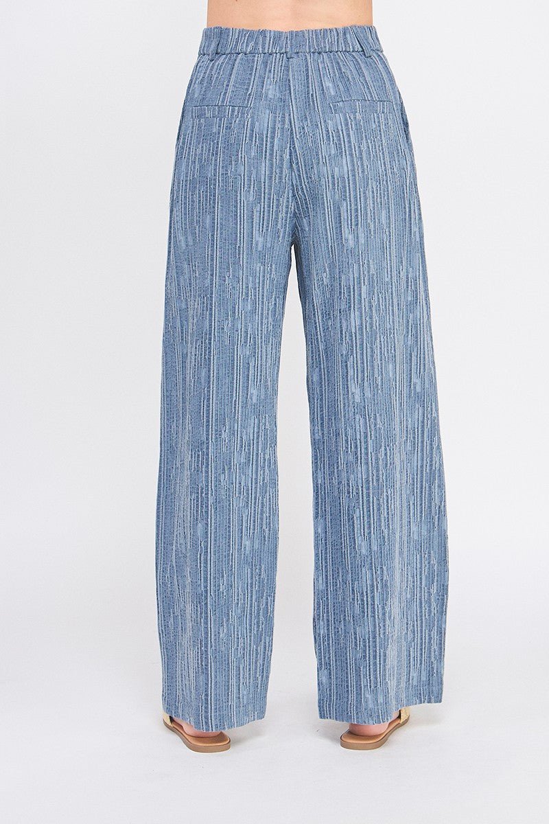 Olivia Textured Cotton - Linen Wide - Leg Pants - MTT Collective