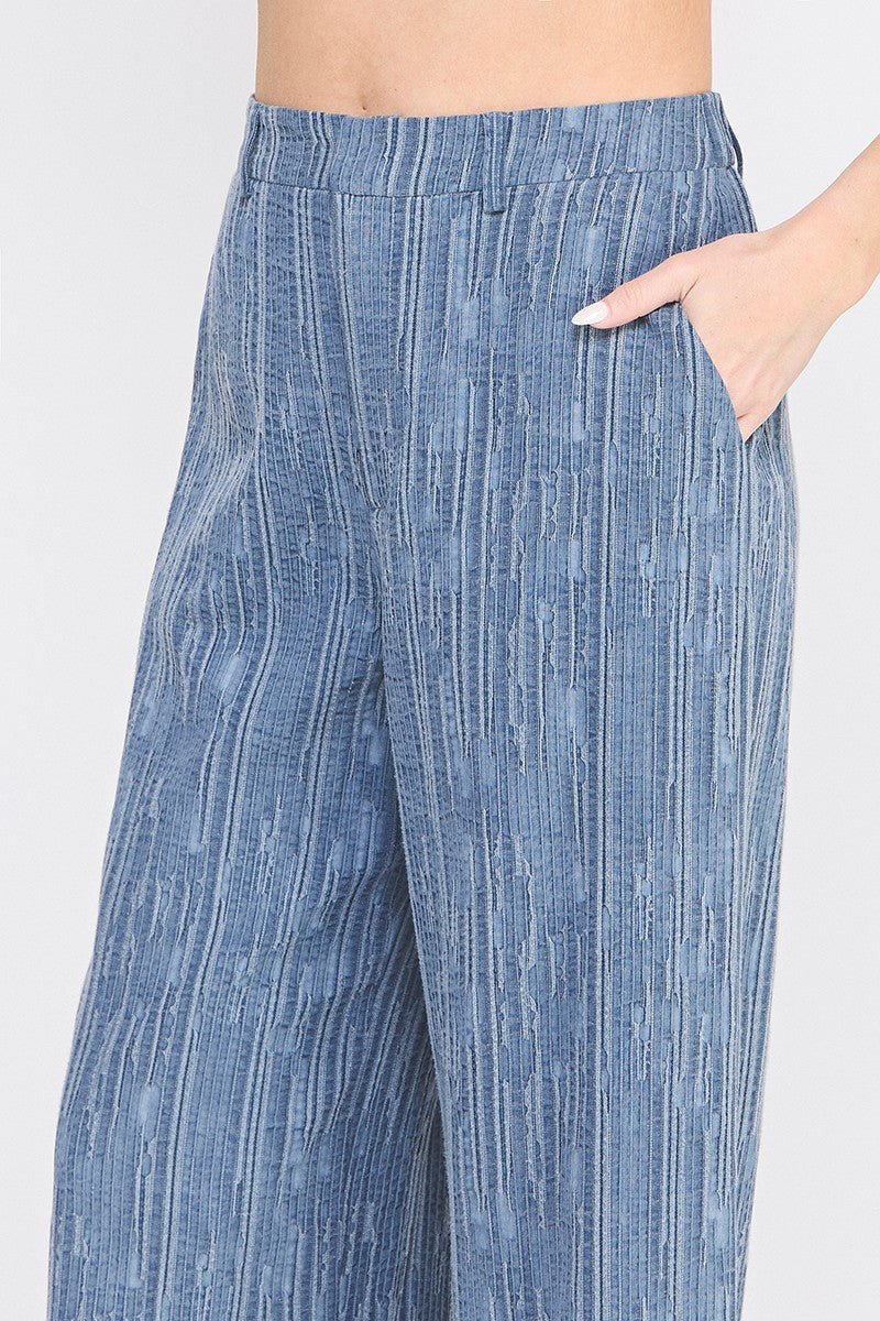 Olivia Textured Cotton - Linen Wide - Leg Pants - MTT Collective