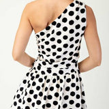 One Shoulder Balloon Hem Romper - MTT Collective