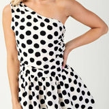 One Shoulder Balloon Hem Romper - MTT Collective