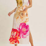One - Shoulder Floral Midi Dress - MTT Collective