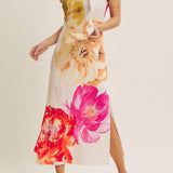 One - Shoulder Floral Midi Dress - MTT Collective