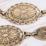 Ornate Oval Western Concho Disc Chain Belt - MTT Collective