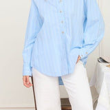 Oversized Striped Collared Shirt - MTT Collective