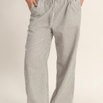 Jamie Striped Wide-Leg Pants - Black