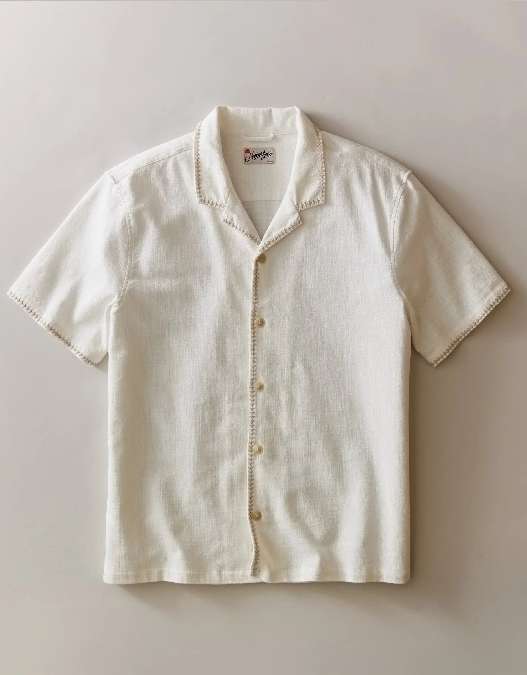 Embroidered Resort Shirt flat lay