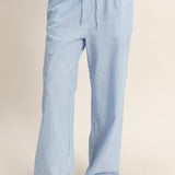 Jamie Striped Wide-Leg Pants - Blue