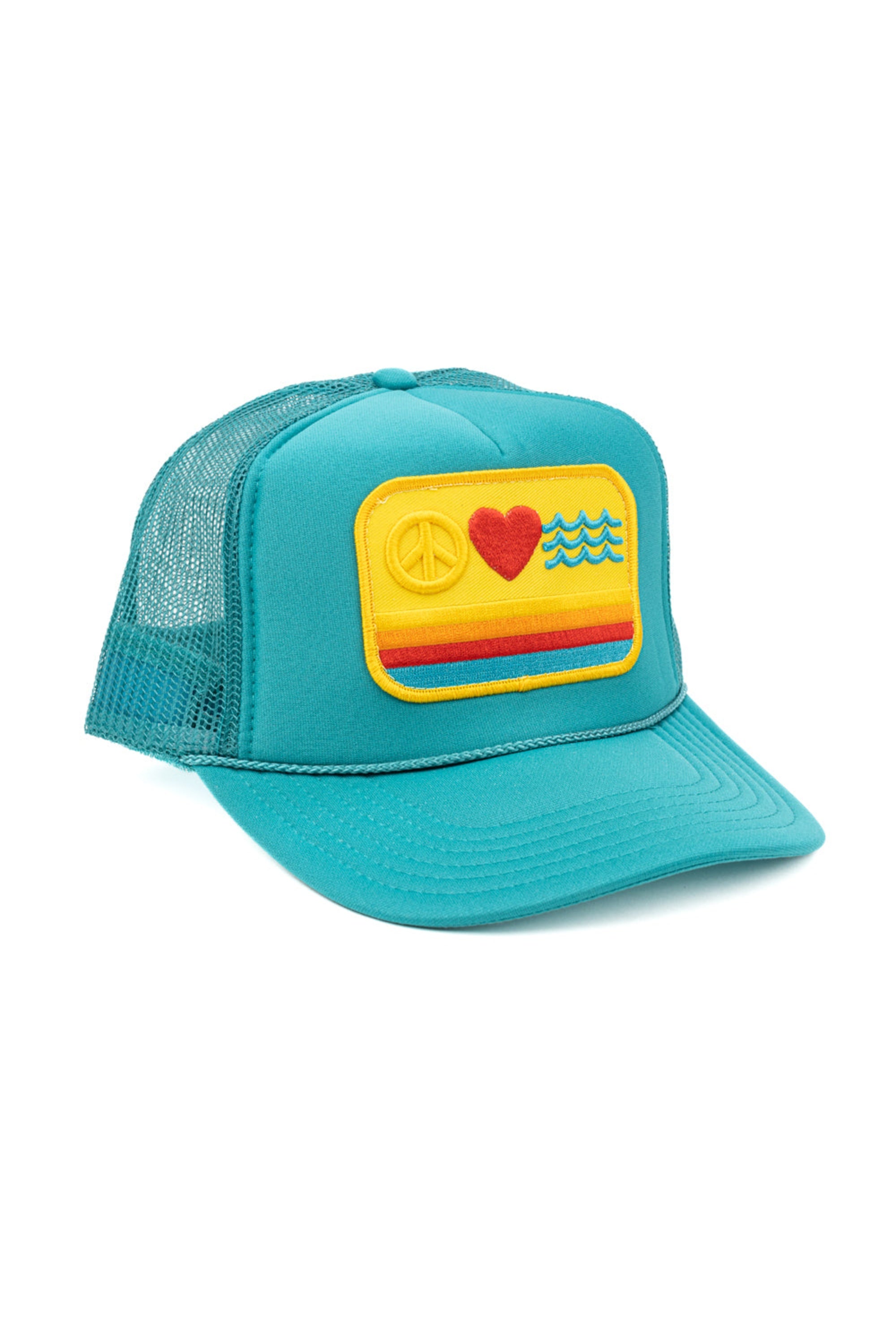 Peace Love & Waves Patch Trucker Hat