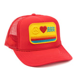 Peace Love & Waves Patch Trucker Hat