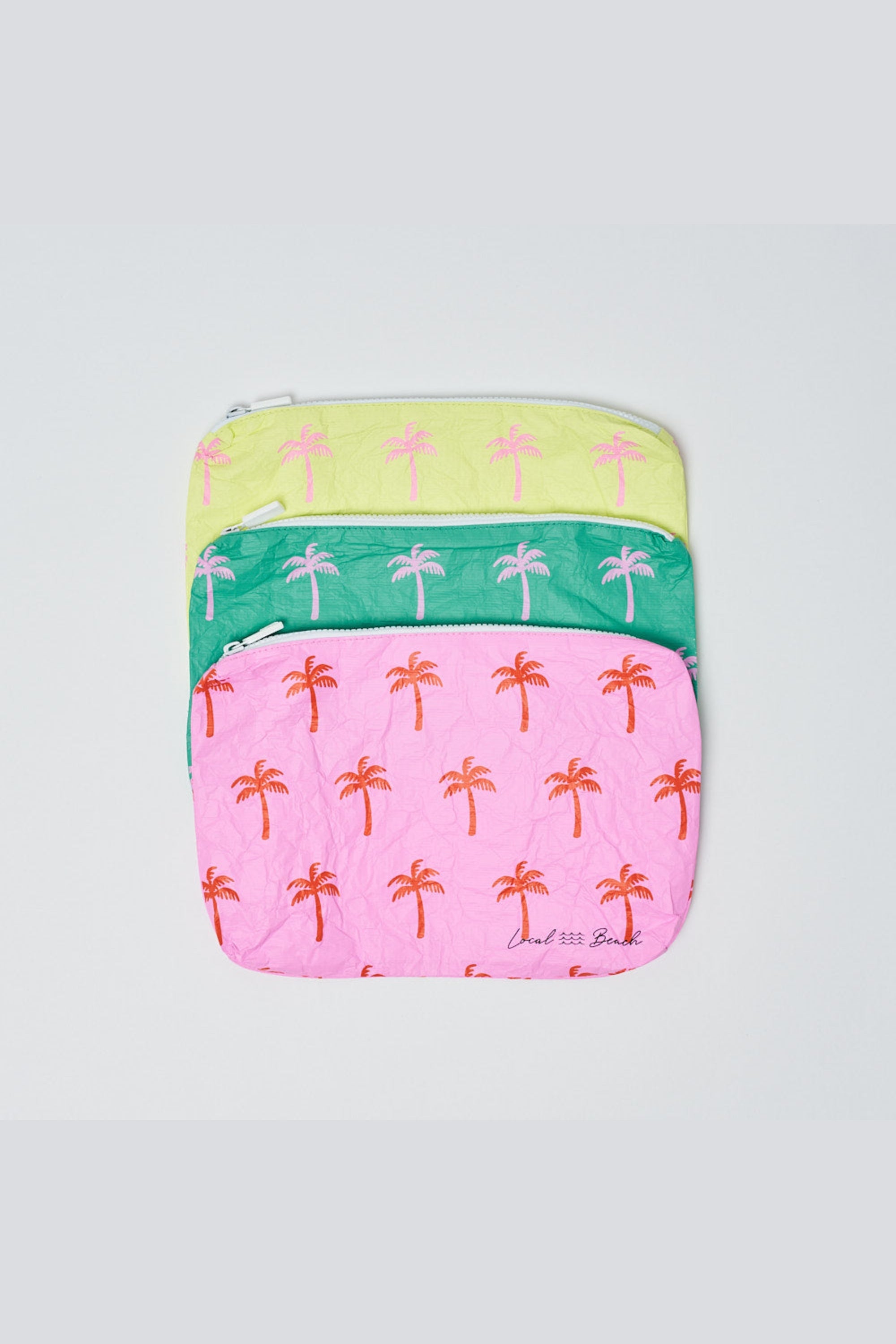 Pink Neon Palms Water Resistant Tyvek Printed Pouch