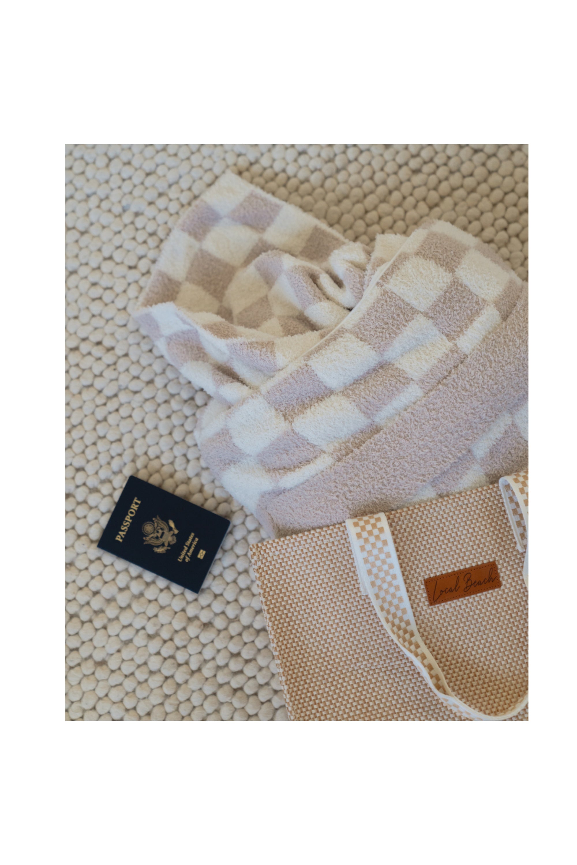 Local Beach Checker Cozy Travel Blanket
