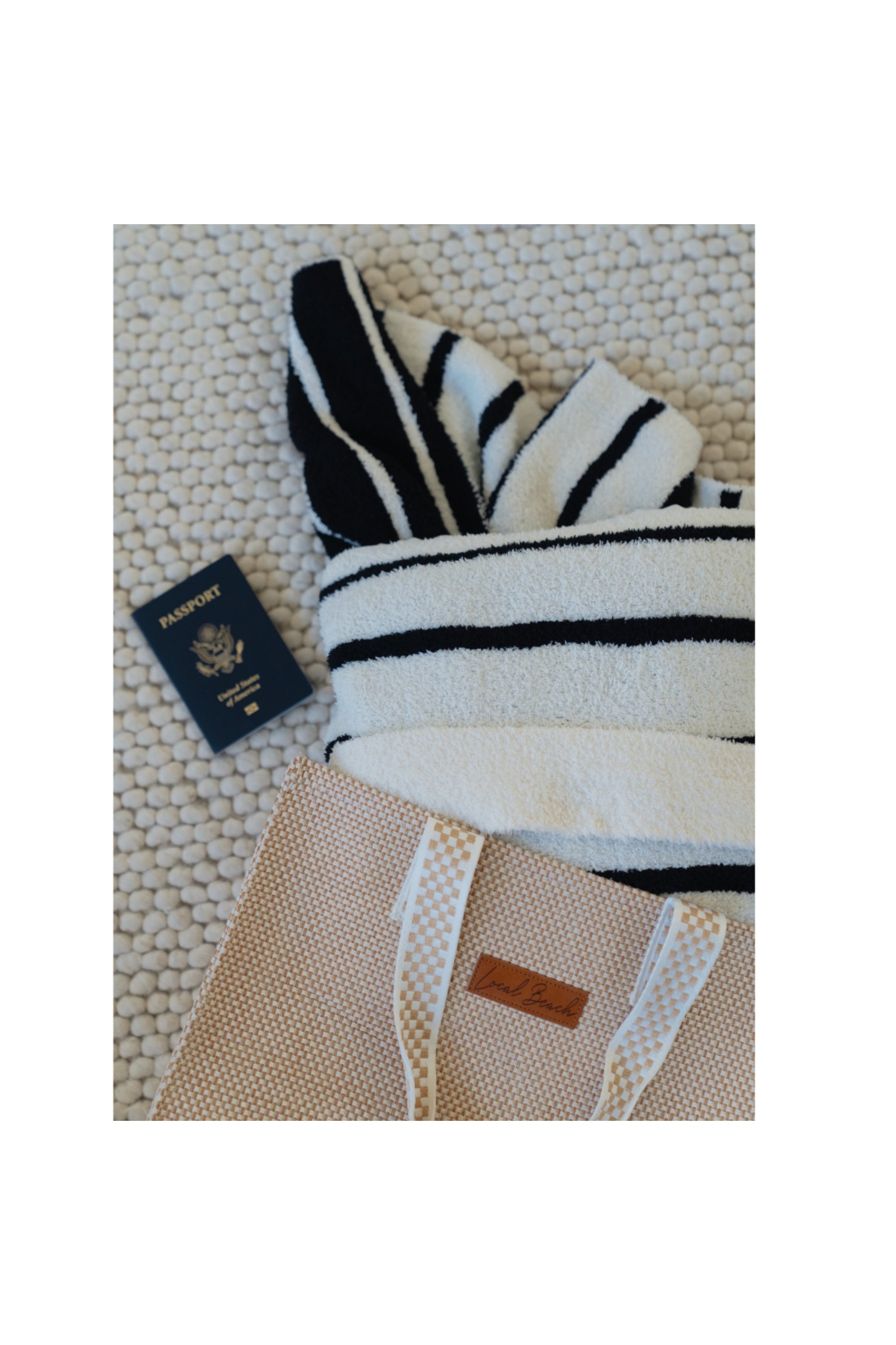 Local Beach Stripe Cozy Travel Blanket