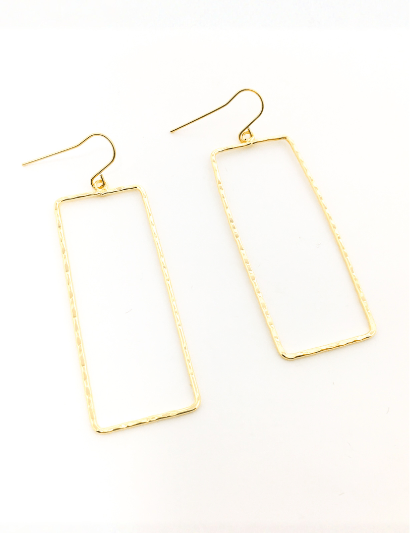 Paige Hammered Rectangle Earrings - MTT Collective