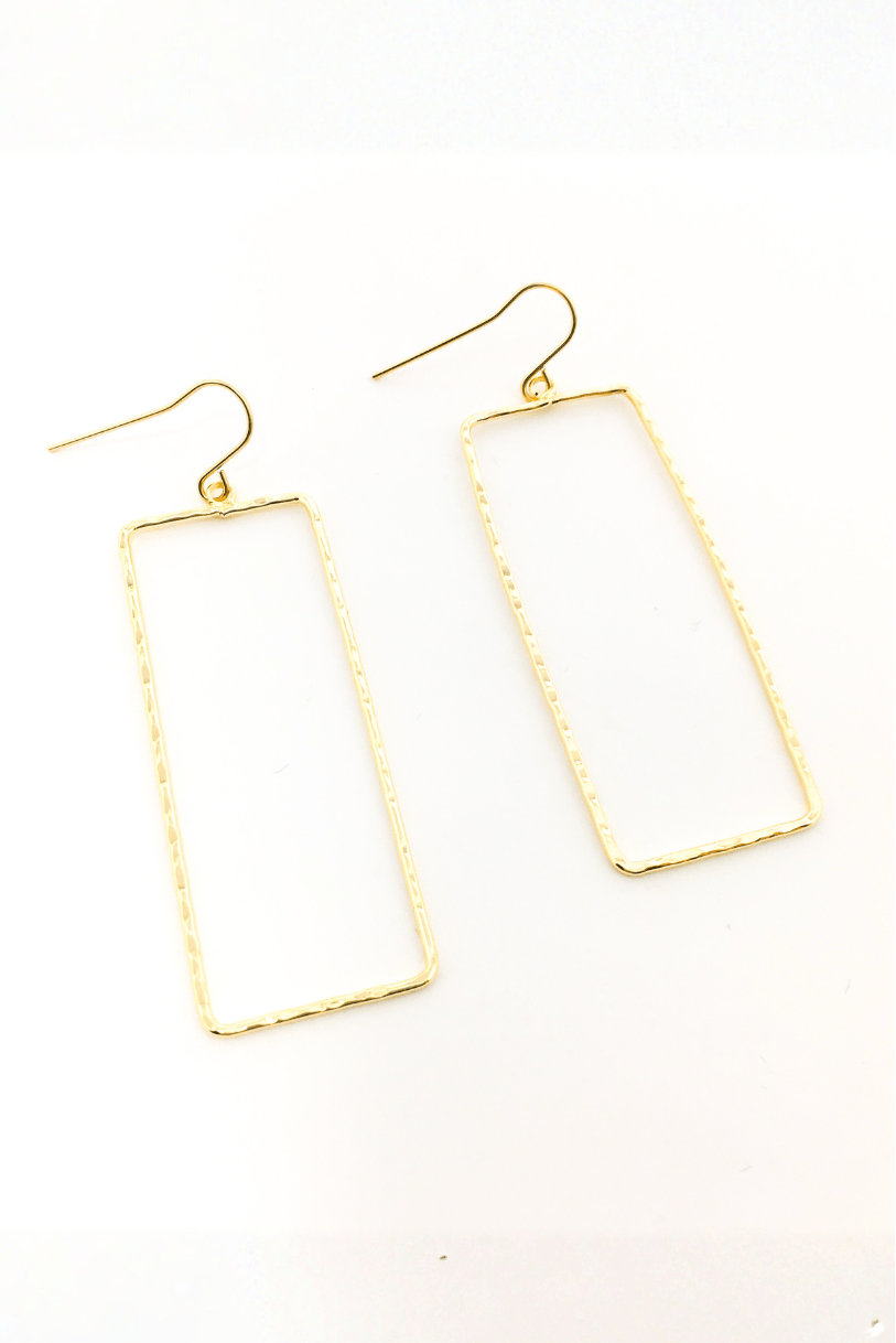 Paige Hammered Rectangle Earrings - MTT Collective