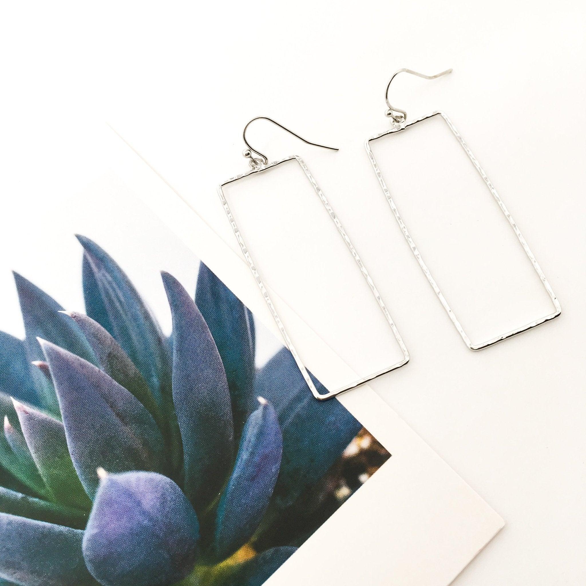 Paige Hammered Rectangle Earrings - MTT Collective