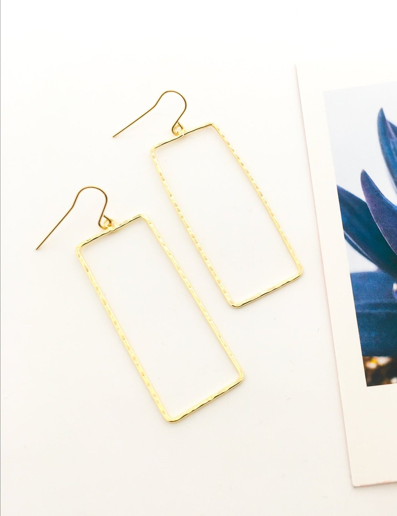 Paige Hammered Rectangle Earrings - MTT Collective