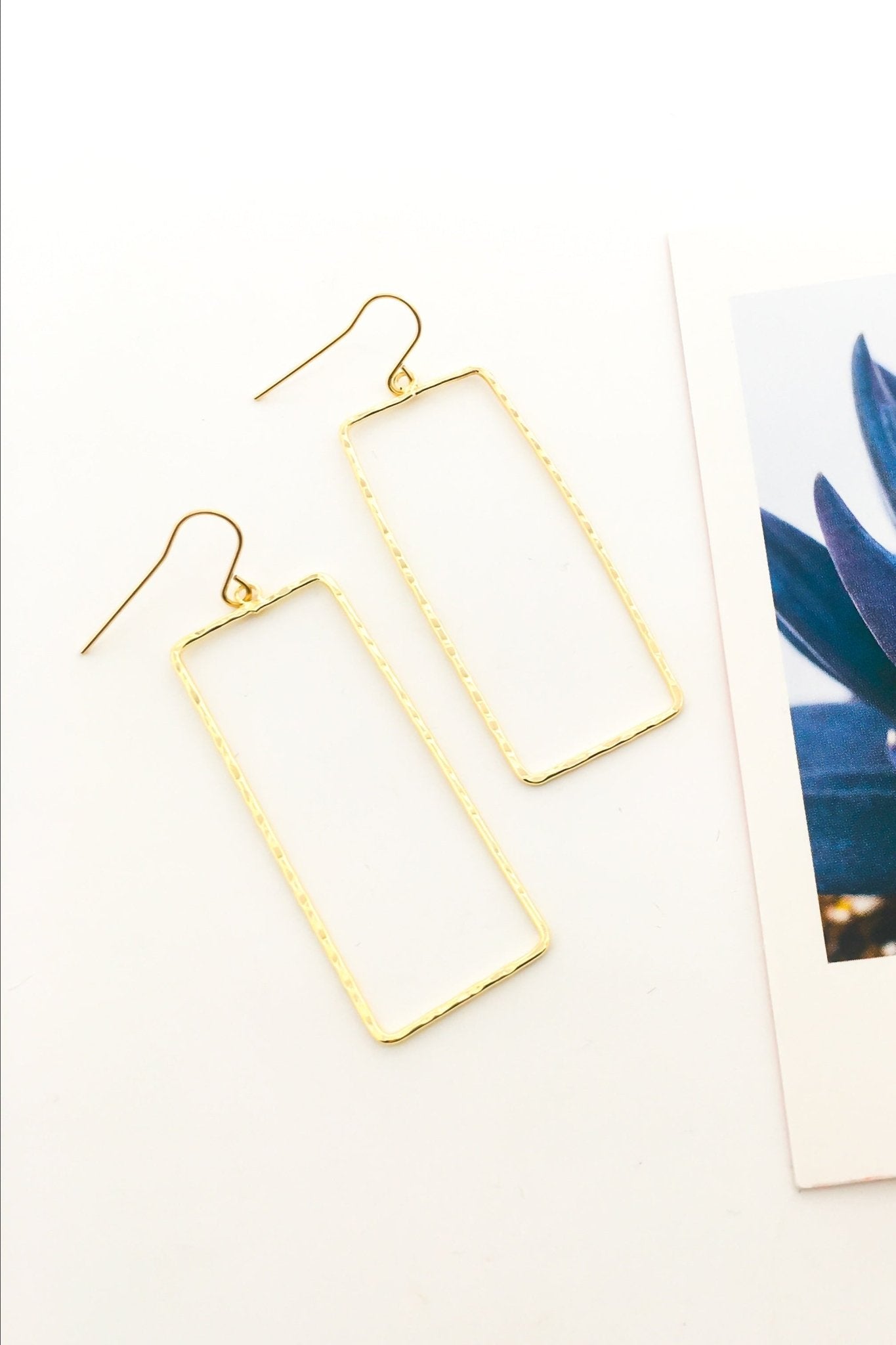 Paige Hammered Rectangle Earrings - MTT Collective