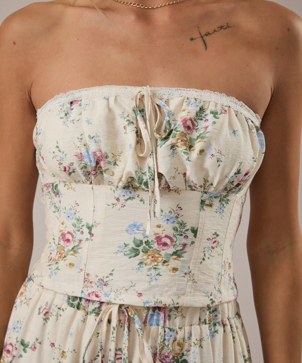 Paige Strapless Lace Trim Top - MTT Collective