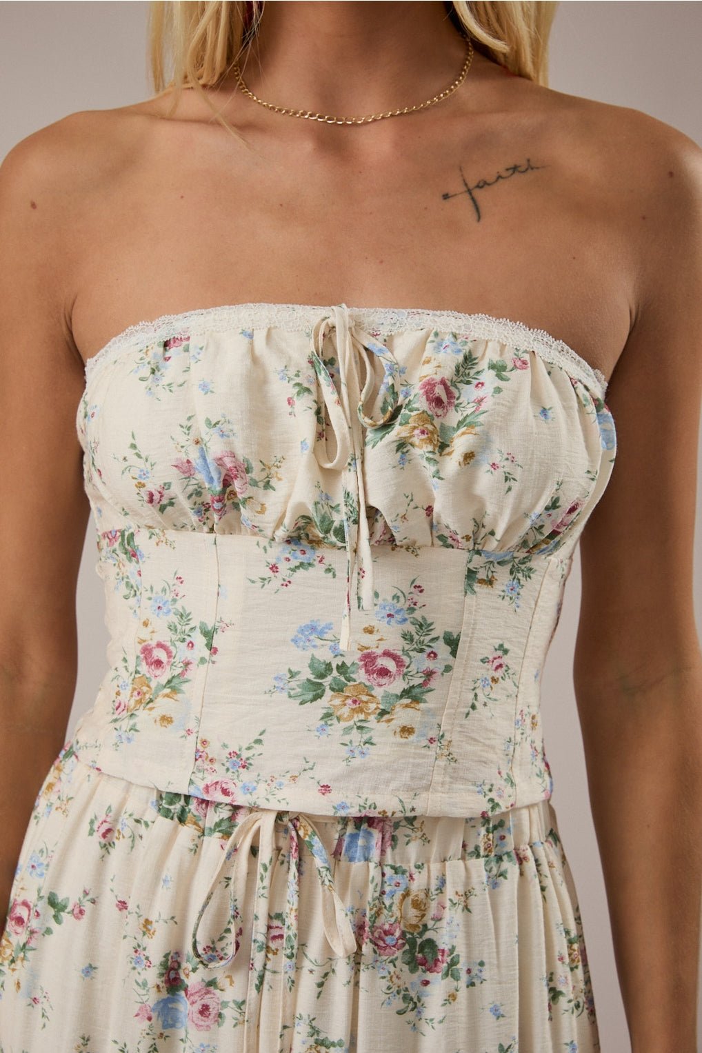 Paige Strapless Lace Trim Top - MTT Collective