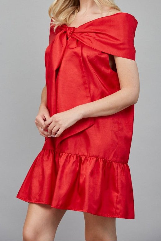 Paislee Bow Detail Off The Shoulder Dress - MTT Collective