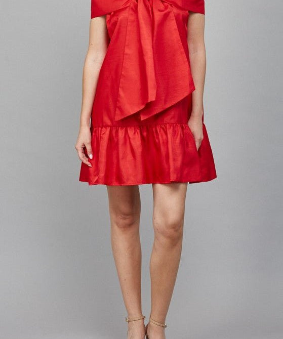 Paislee Bow Detail Off The Shoulder Dress - MTT Collective