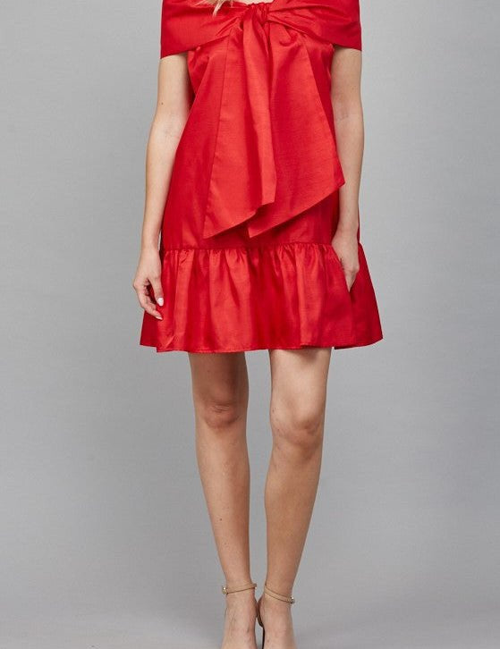 Paislee Bow Detail Off The Shoulder Dress - MTT Collective