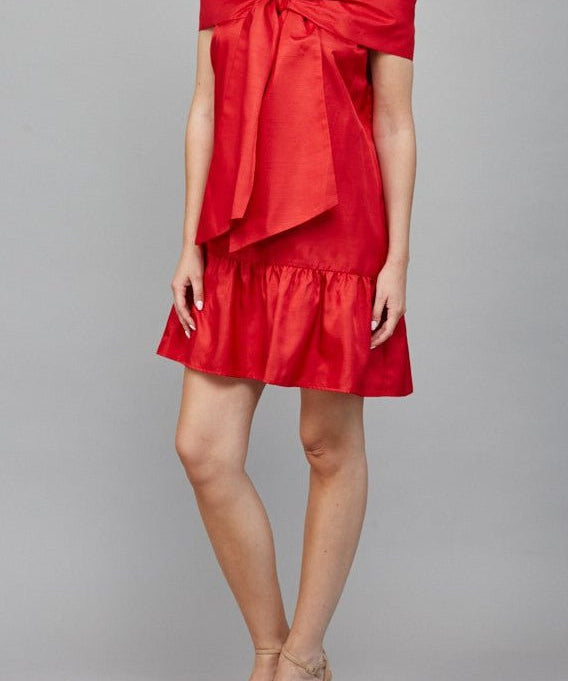 Paislee Bow Detail Off The Shoulder Dress - MTT Collective
