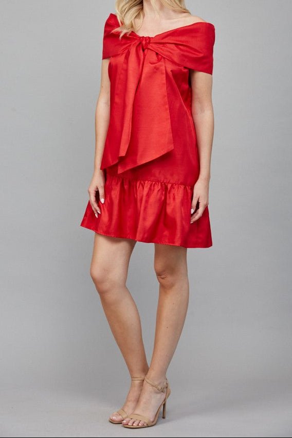 Paislee Bow Detail Off The Shoulder Dress - MTT Collective