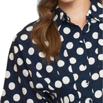 Patti Polka Dot Pleated Button Down Top - MTT Collective