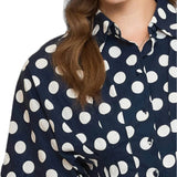 Patti Polka Dot Pleated Button Down Top - MTT Collective