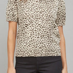 Paula Animal Print Short Sleeve Sweater Blouse - MTT Collective