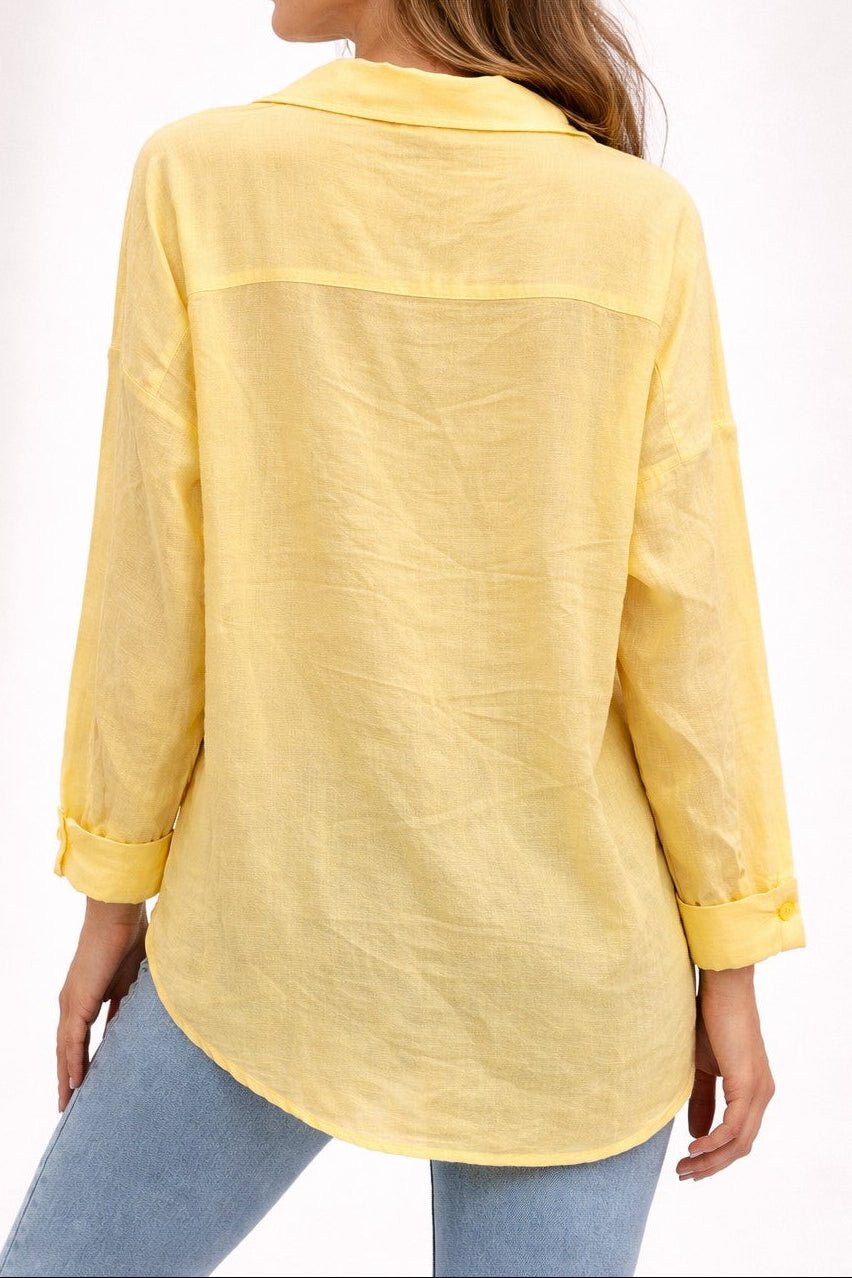 Pauline Crinkled Button Up Top - MTT Collective