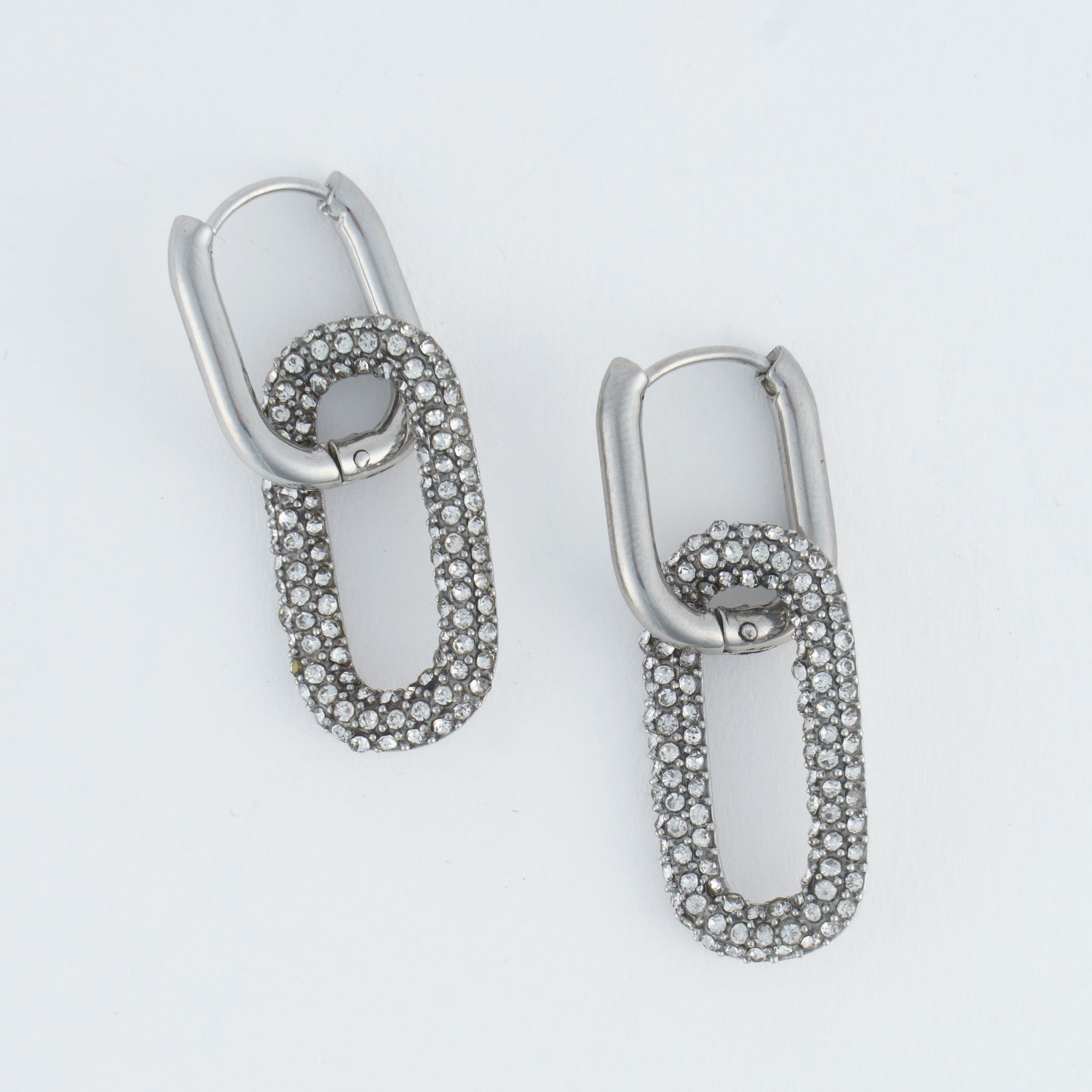 Pave Linked Hoop Earrings - MTT Collective