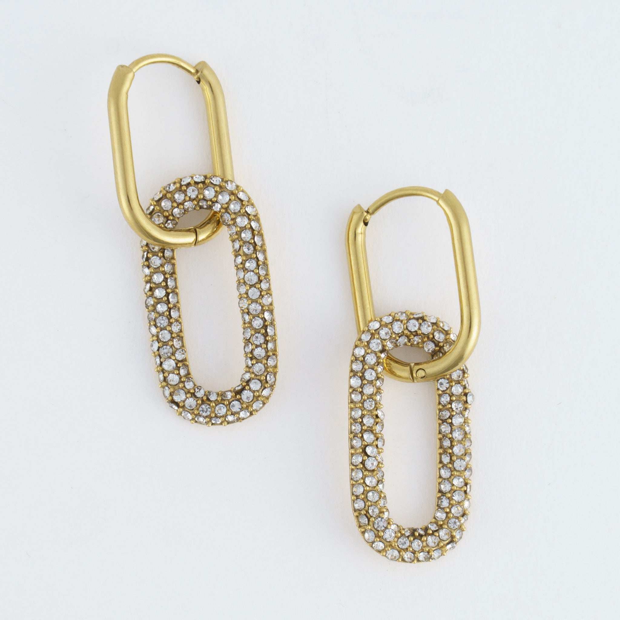 Pave Linked Hoop Earrings - MTT Collective