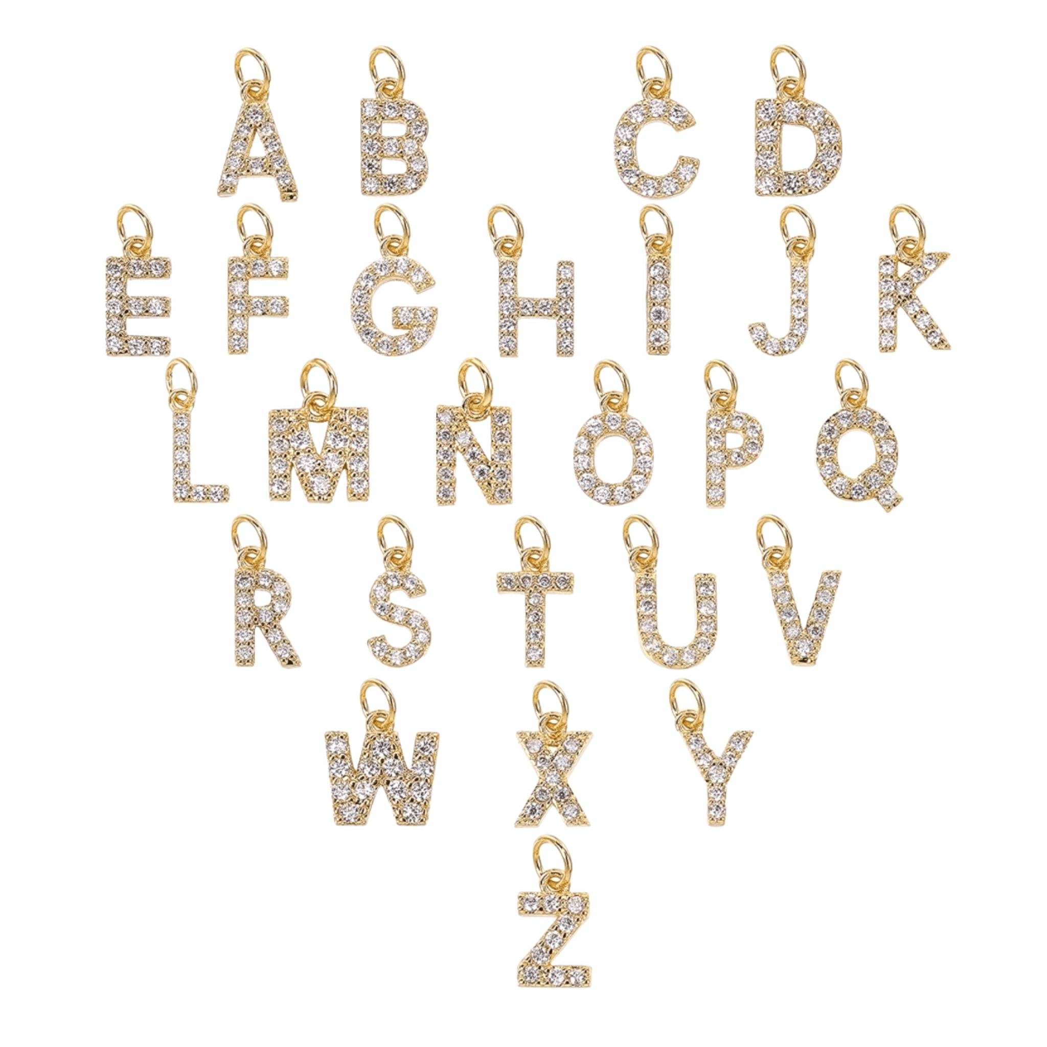 Pavé Set CZ Initial Letter Charms - MTT Collective