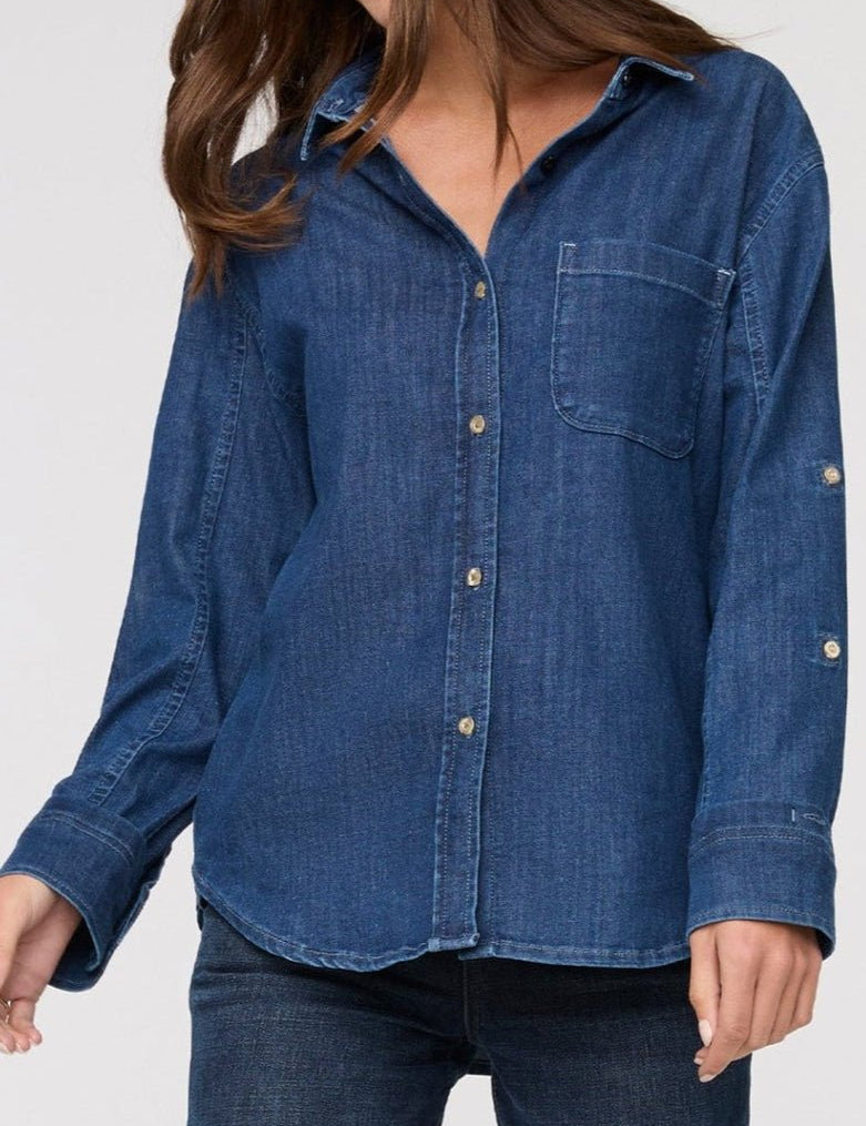 Performance Denim Lite Relaxed Button Down - MTT Collective