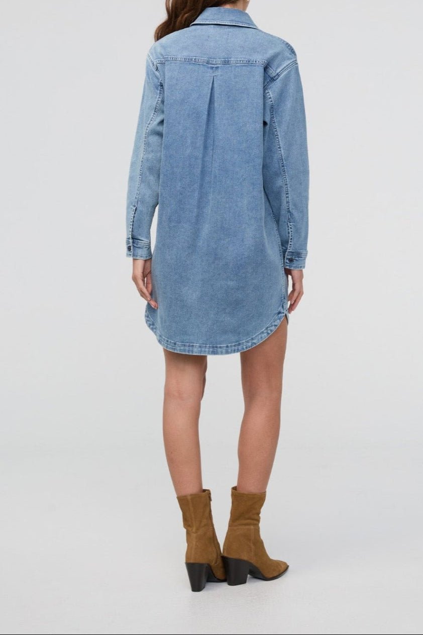 Performance Denim Lite Shirt Dress - MTT Collective