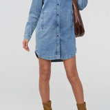 Performance Denim Lite Shirt Dress - MTT Collective