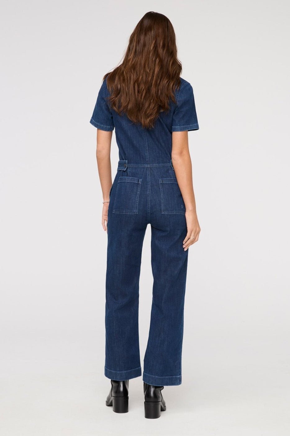 Performance Denim Short Sleeve Jumpsuit - MTT Collective