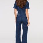 Performance Denim Short Sleeve Jumpsuit - MTT Collective