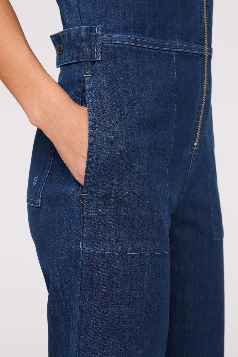 Performance Denim Short Sleeve Jumpsuit - MTT Collective