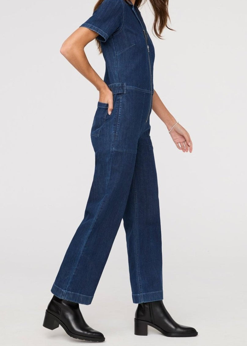 Performance Denim Short Sleeve Jumpsuit - MTT Collective