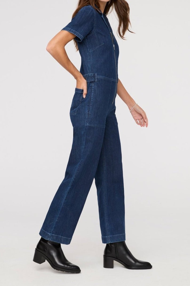 Performance Denim Short Sleeve Jumpsuit - MTT Collective