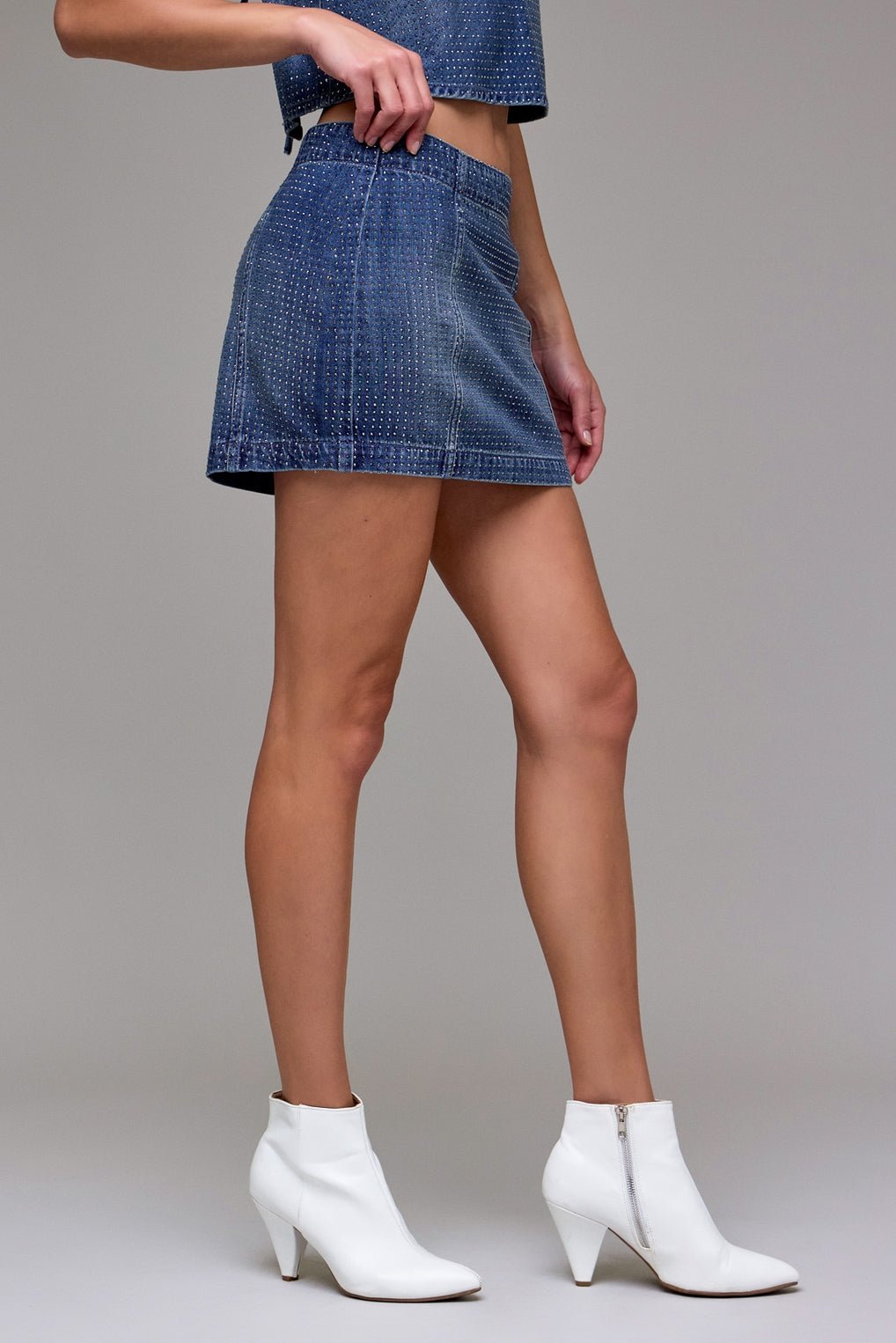 Peyton Rhinestone Embellished Micro Miniskirt - MTT Collective