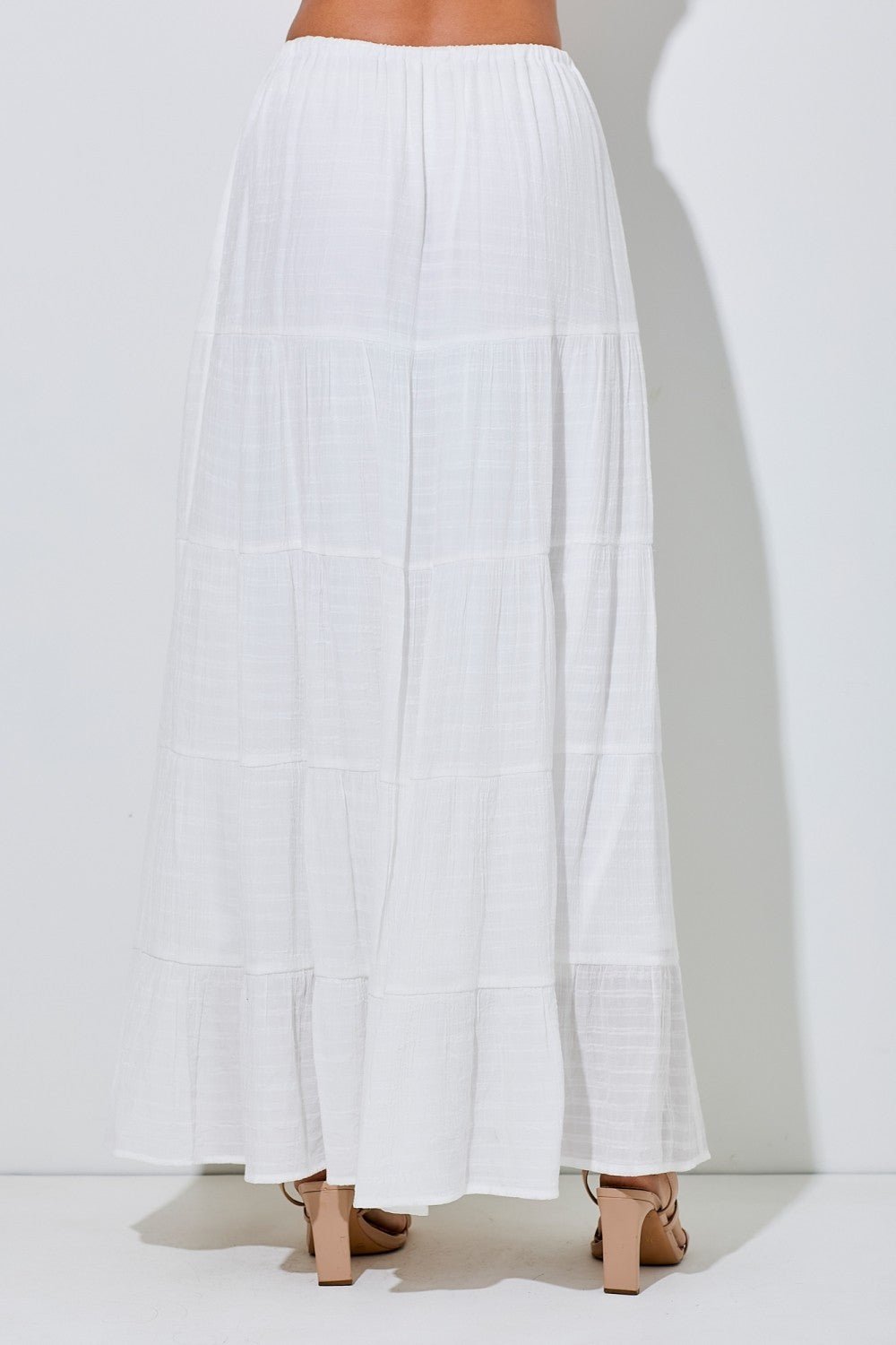 Phoebe Tiered Cotton Gauze Drawstring Maxi Skirt - MTT Collective