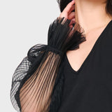 Pleated Organza Sleeve Blouse - MTT Collective