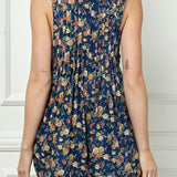 Pleated V - Neck Sleeveless Romper - MTT Collective