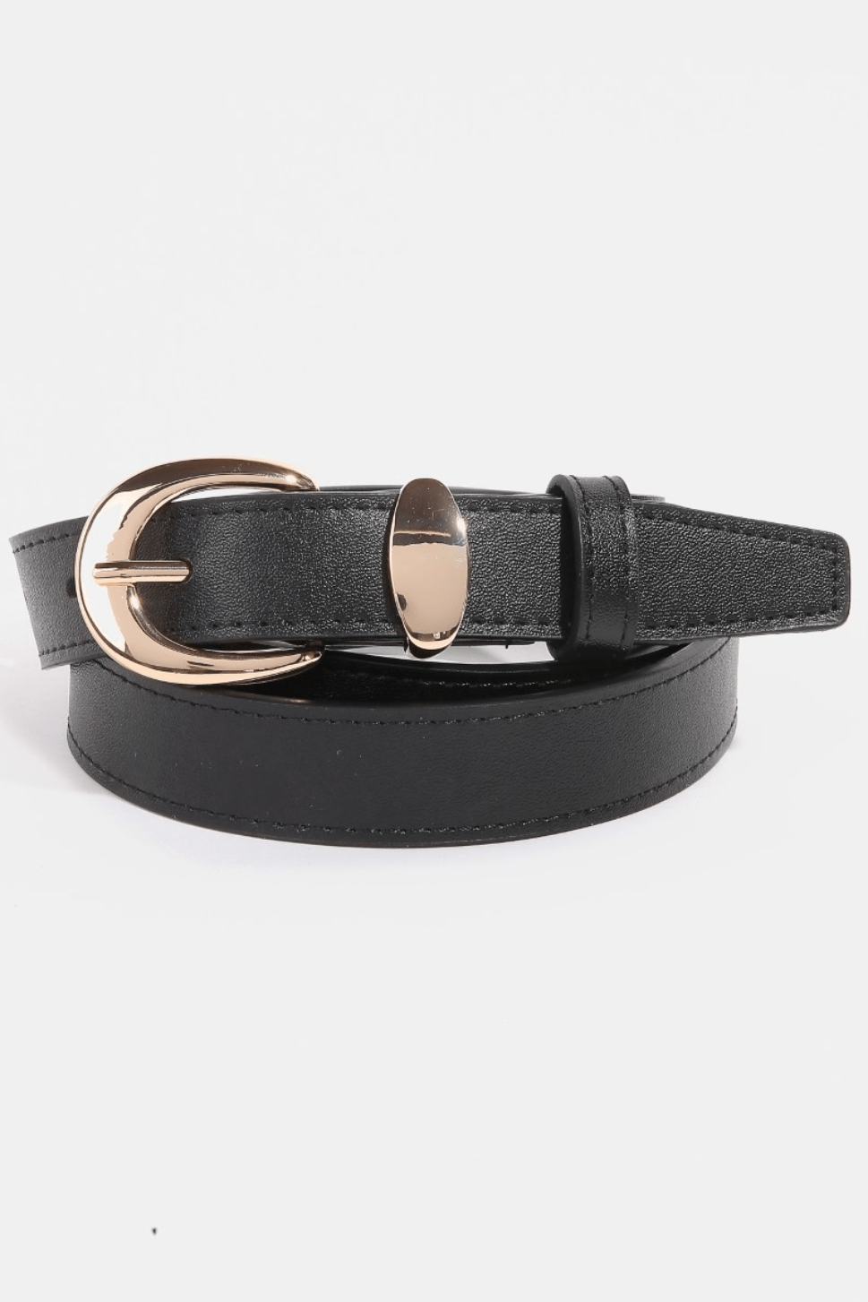 Presleigh Metallic Crescent Buckle Leather Belt - MTT Collective