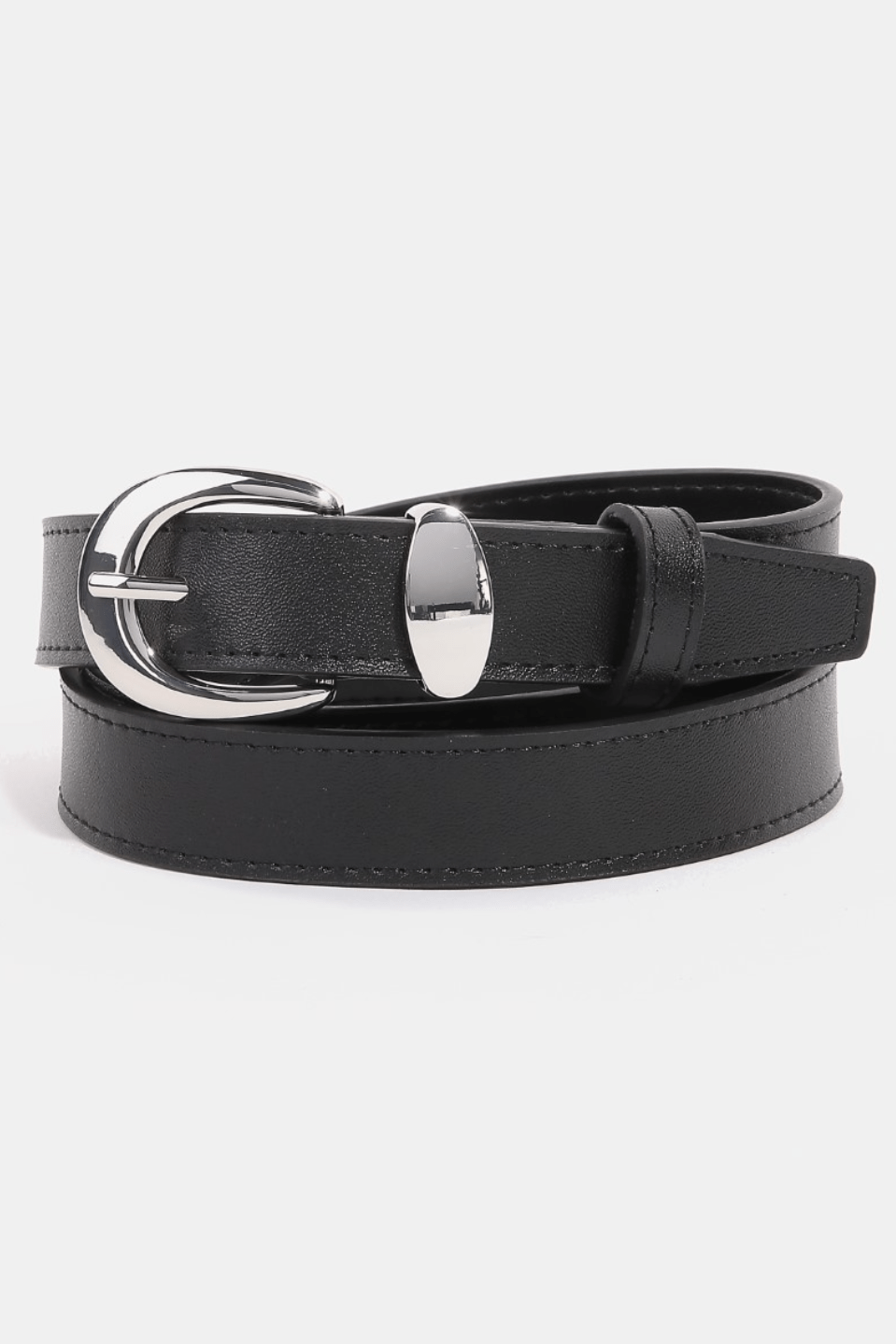 Presleigh Metallic Crescent Buckle Leather Belt - MTT Collective