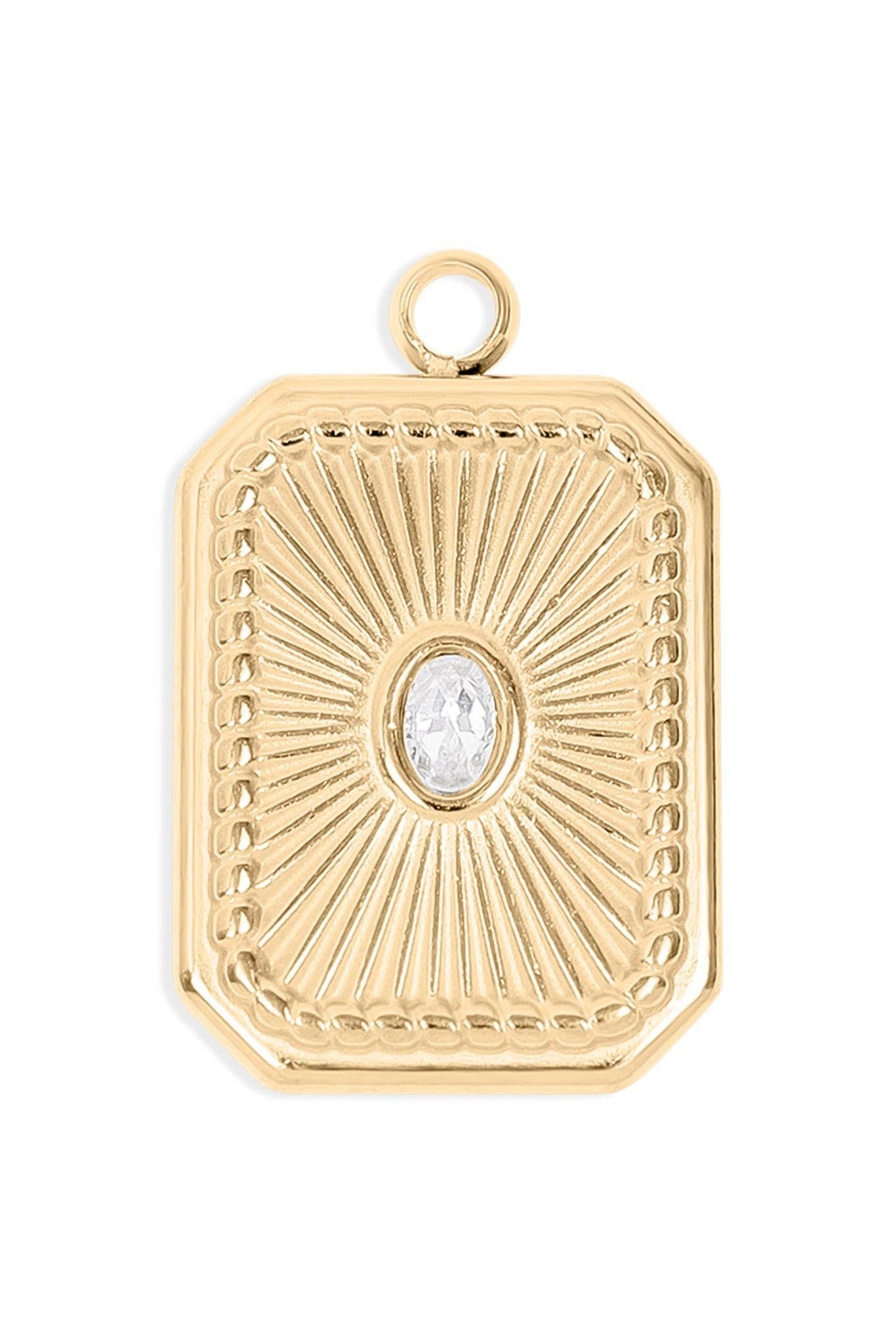 Rectangle Sunburst Crystal Charm - MTT Collective